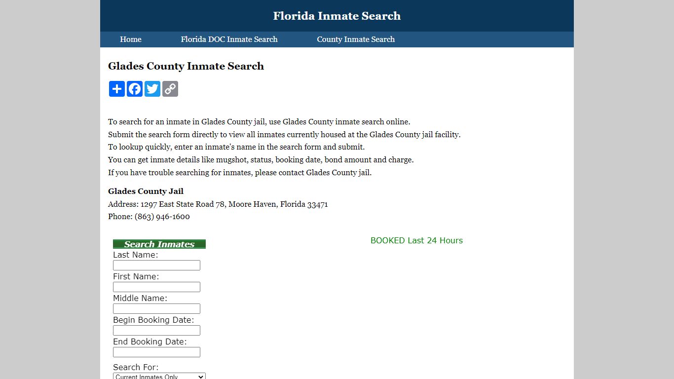 Glades County Inmate Search